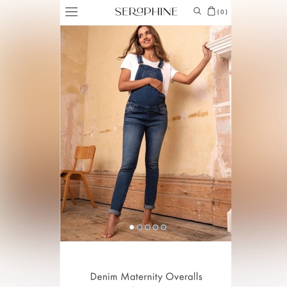 Seraphine Maternity Denim Overalls Size 4